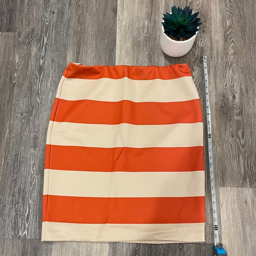 Orange & Cream Striped Eloquii Skirt 16W